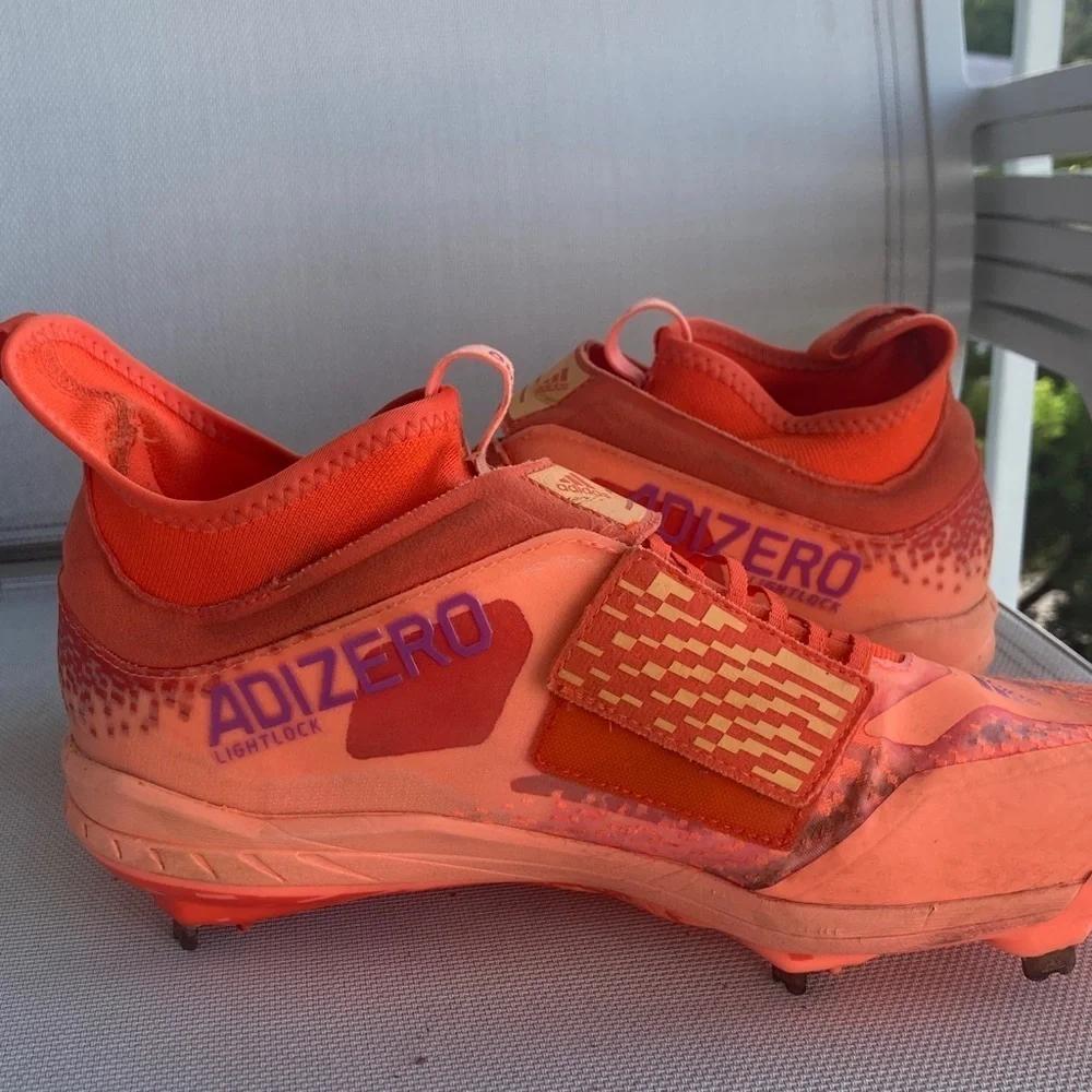 Adidas Bold Orange and Purple Cleats